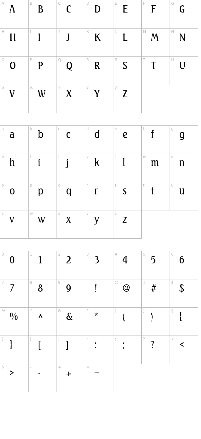 Seabird Light SF character map