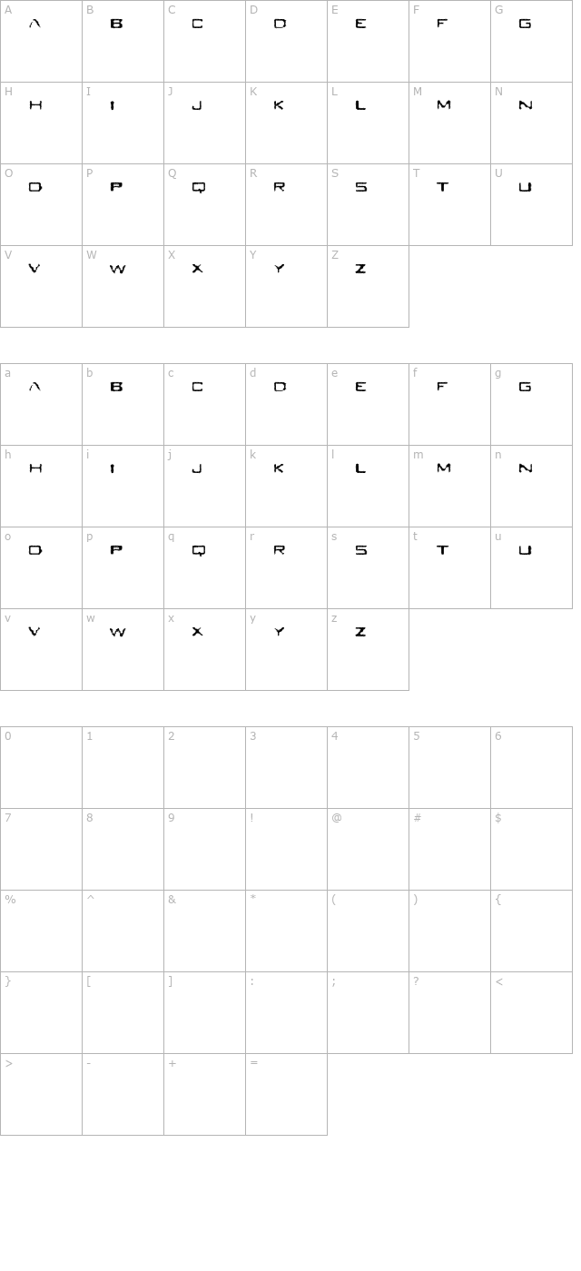 Seabreed character map