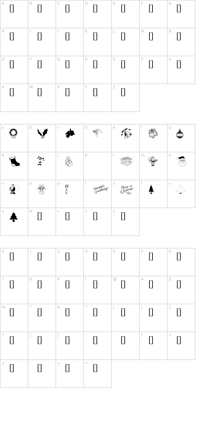 seasons-greetings character map