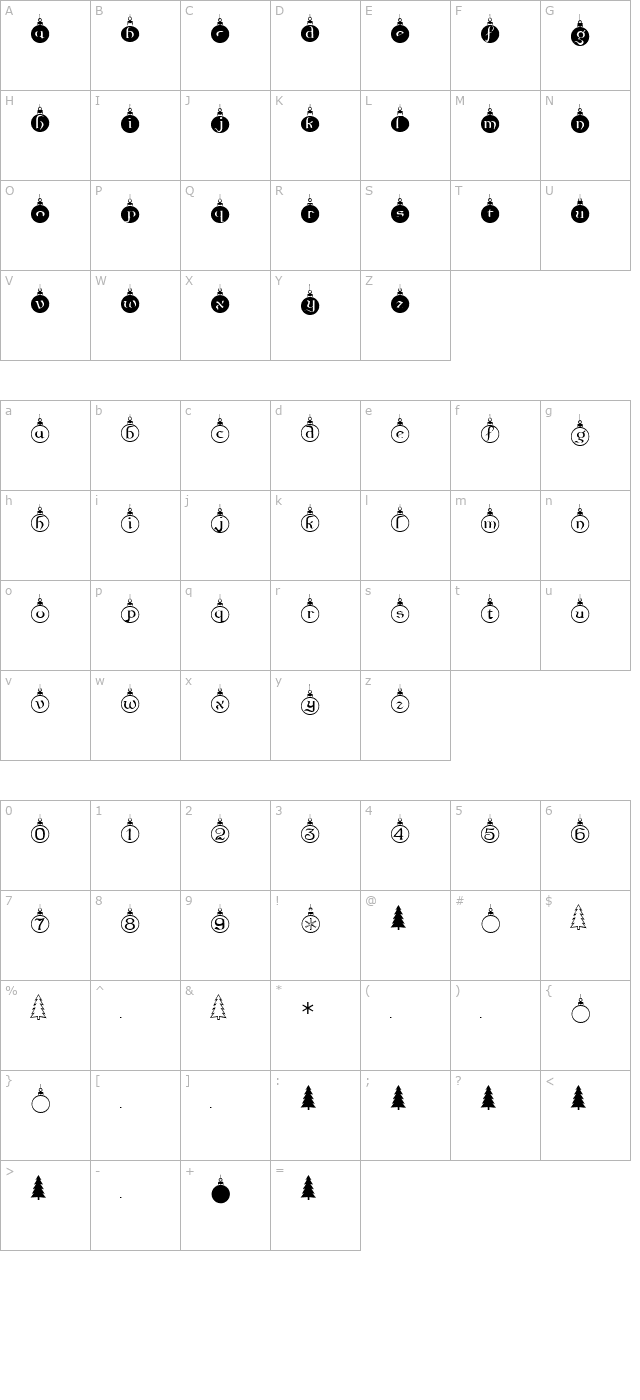 seasonsgreetings character map