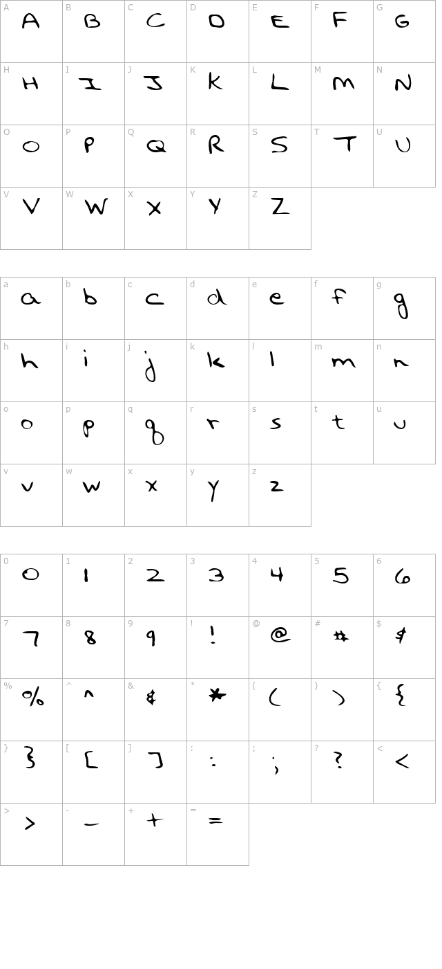 seattle-regular character map