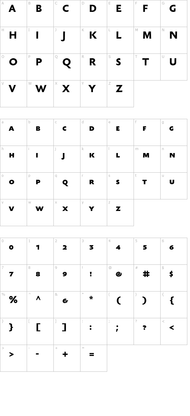 sebastianmediumsc-bold character map