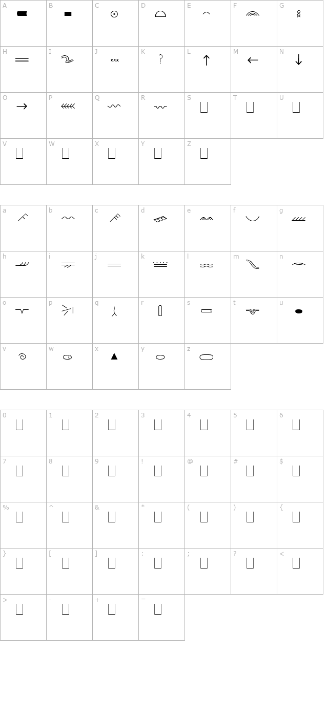 SedimentaryFont character map