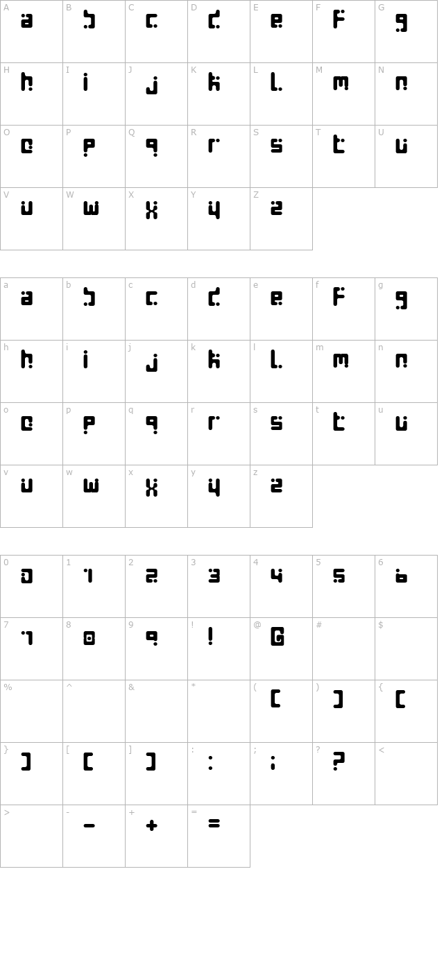 Seeds Cyr Medium character map