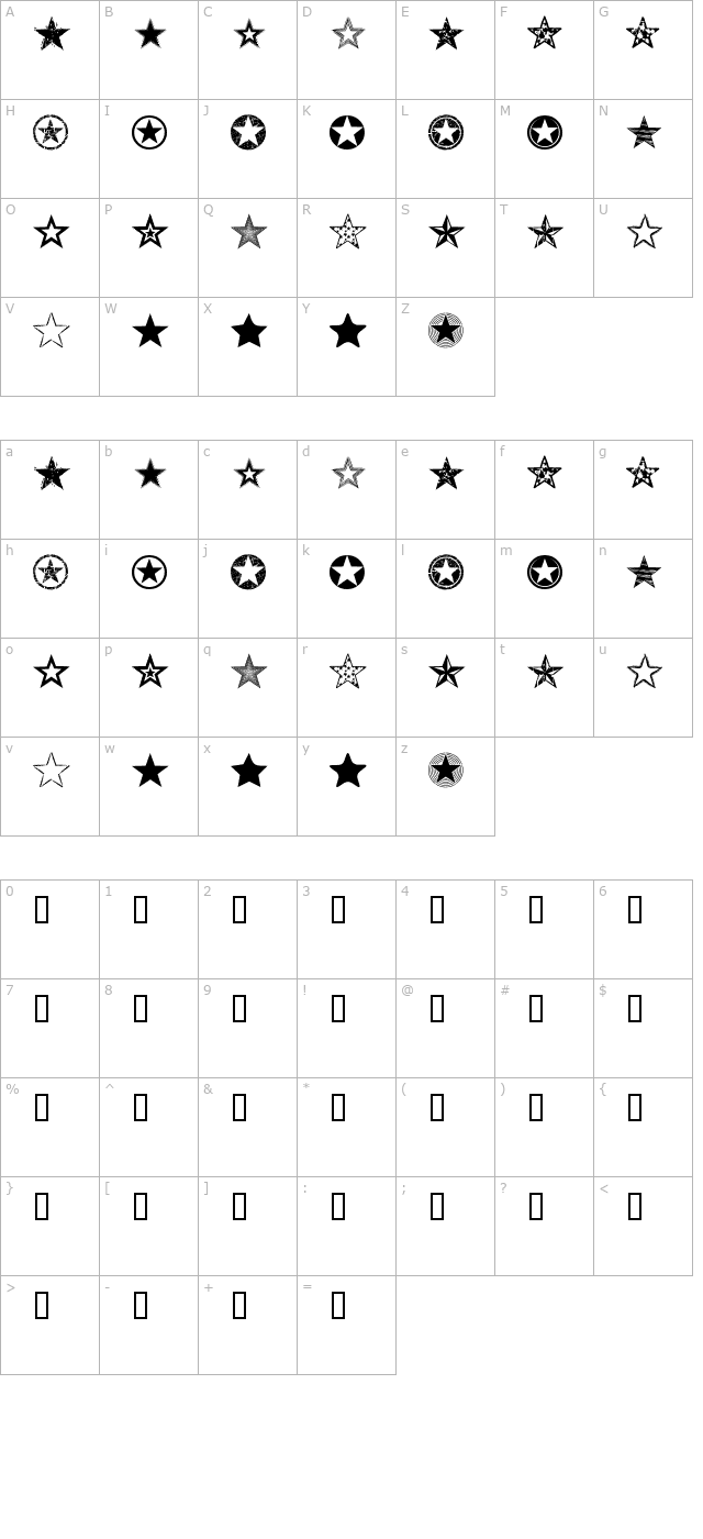 seeing-stars character map