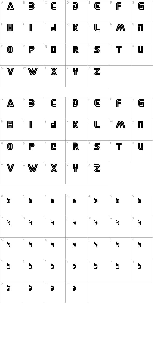 SEGA LOGO FONT character map