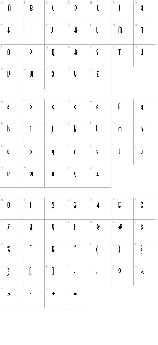 SelznickNormal character map