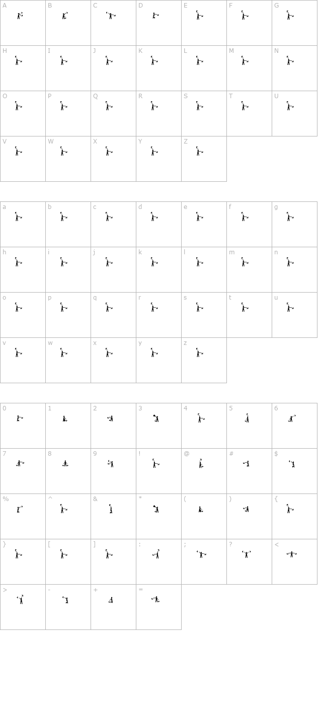 Semaphore character map