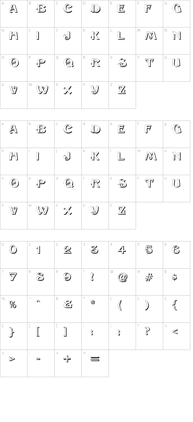 sesame-shadow character map