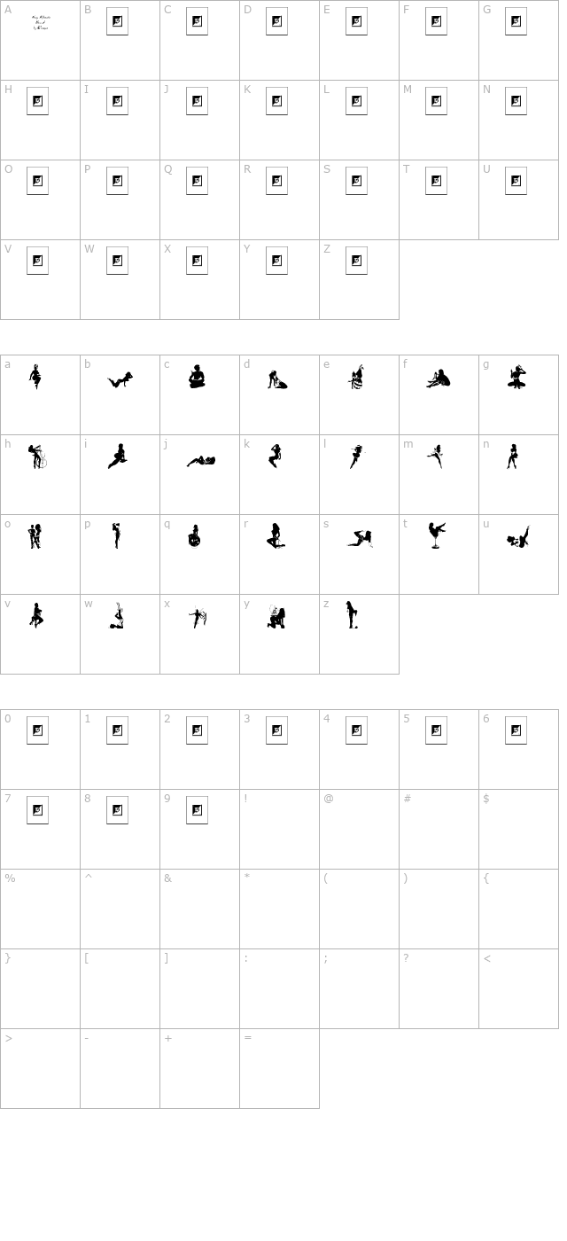 sexy-silouette-stencils character map