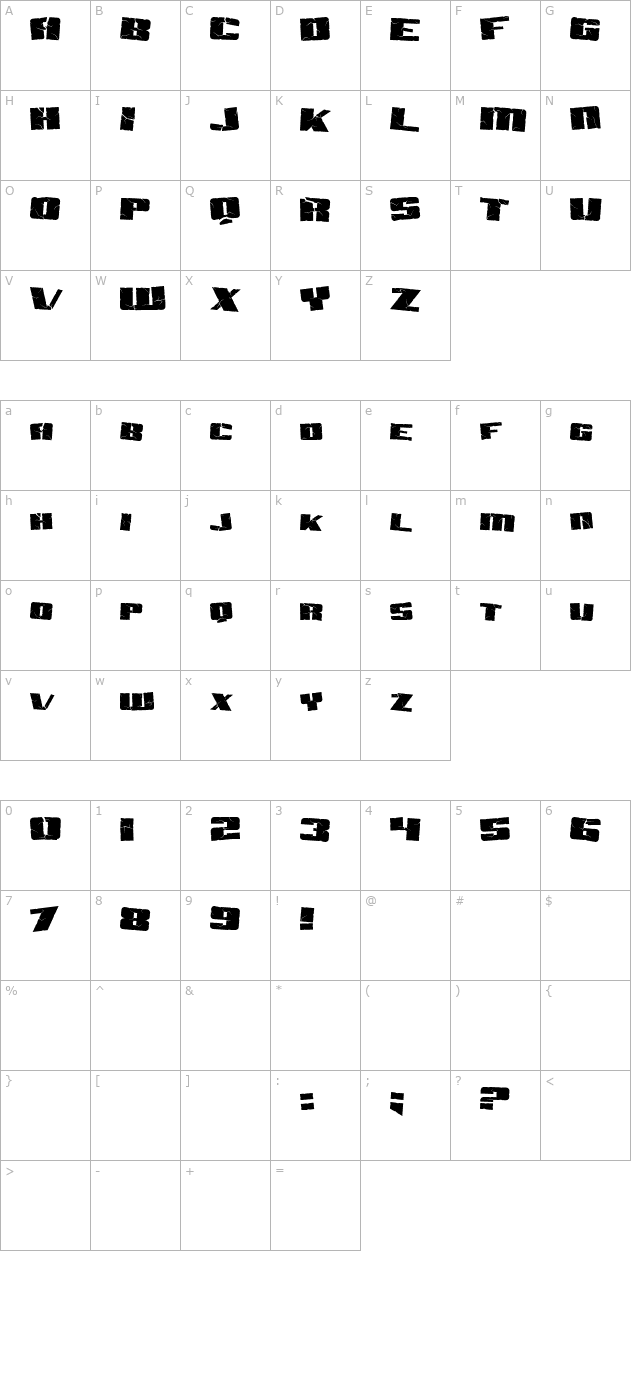 SF Aftershock Debris character map