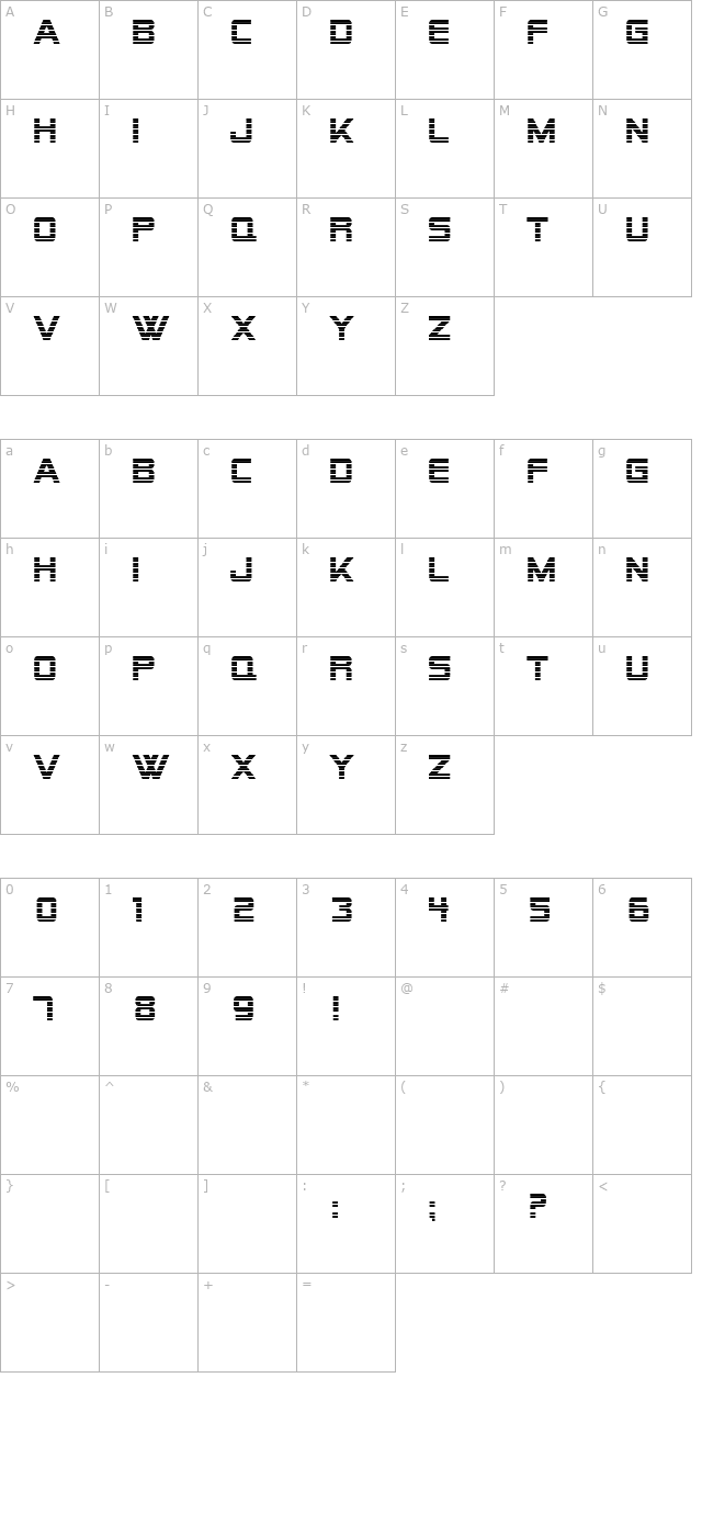 SF Alien Encounters character map