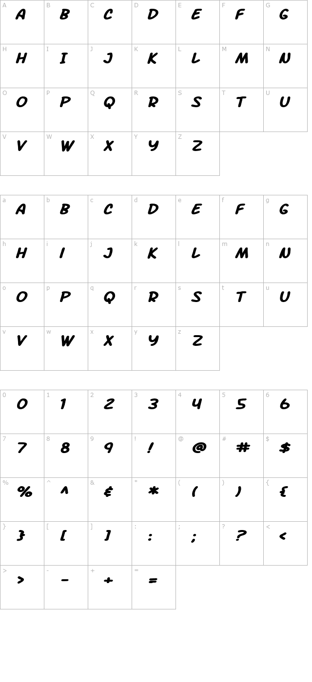 sf-arch-rival-extended-bold-italic character map