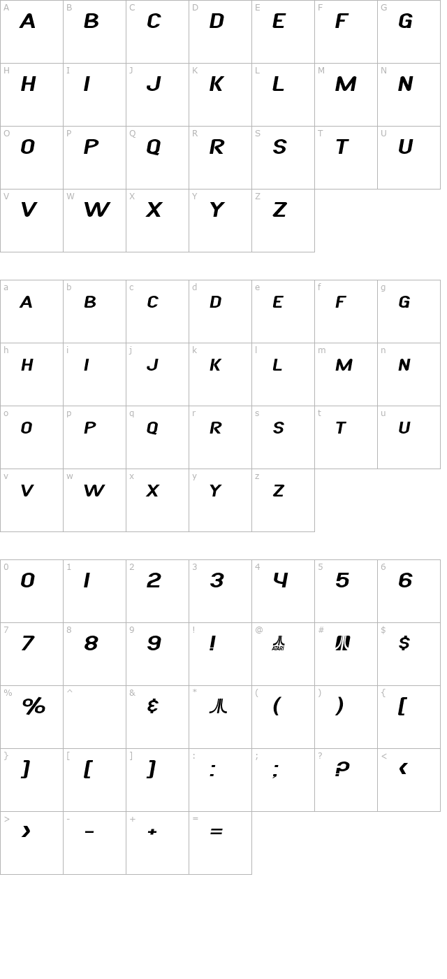 sf-atarian-system-extended-italic character map