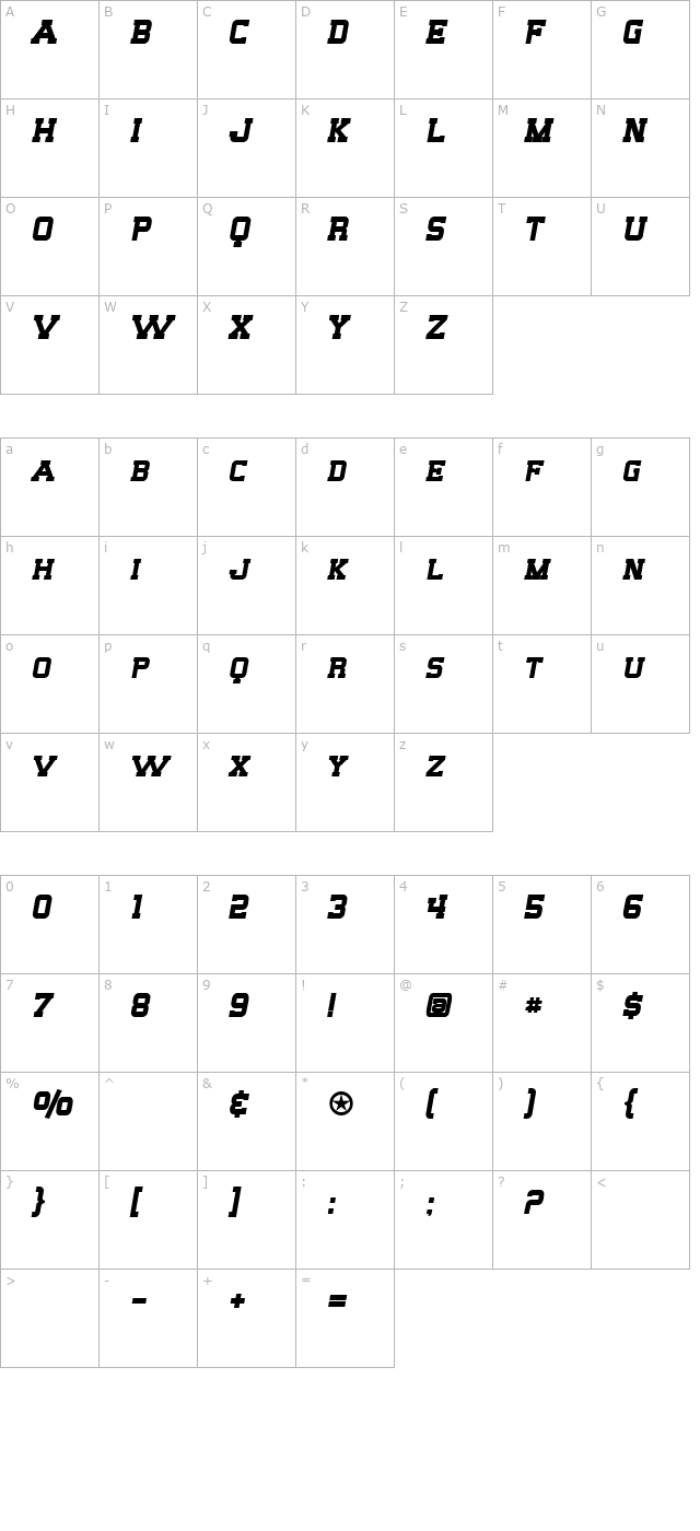 sf-big-whiskey-sc-bold character map