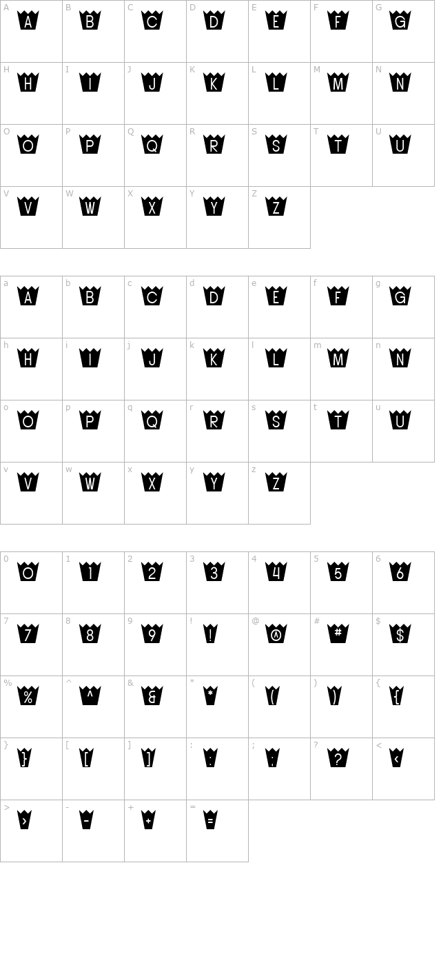 sf-buttacup character map