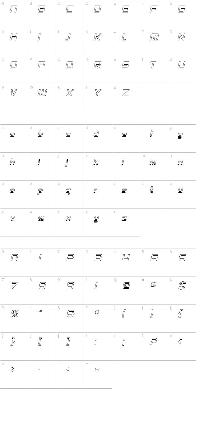 SF Chaerilidae Outline Oblique character map