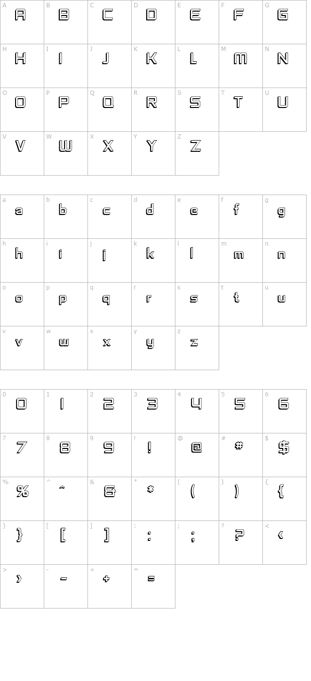 SF Chaerilidae Shaded character map