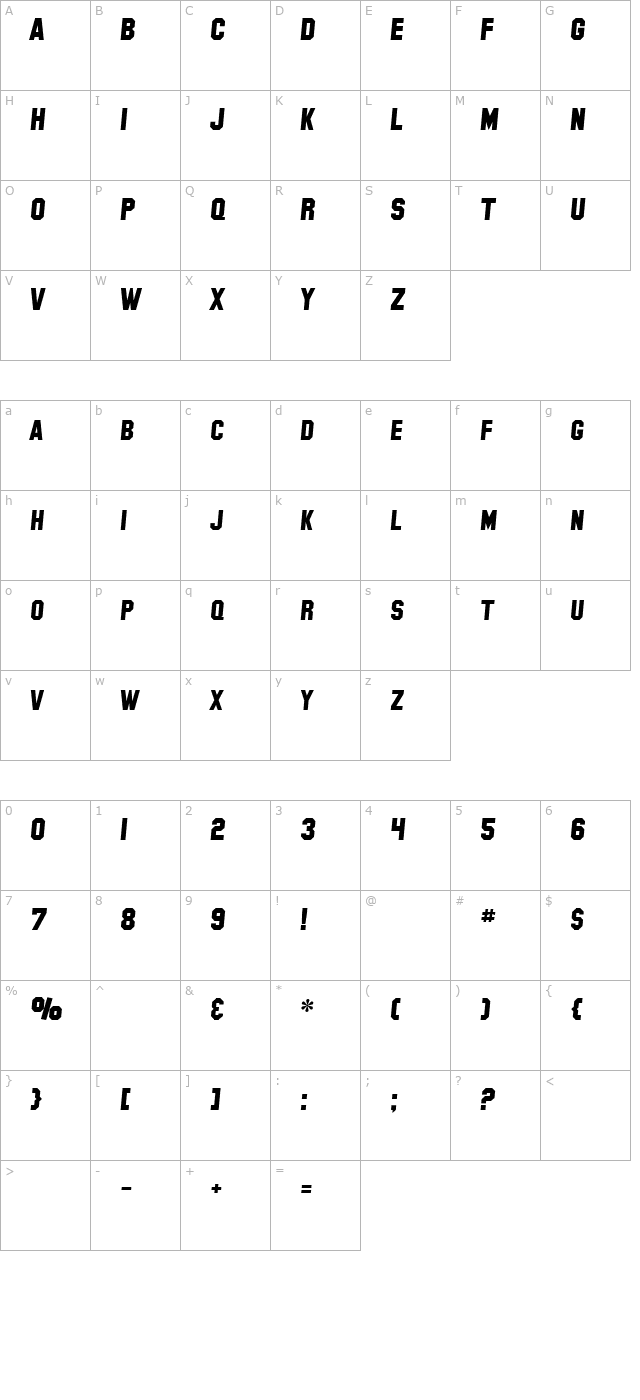 sf-collegiate-solid-italic character map