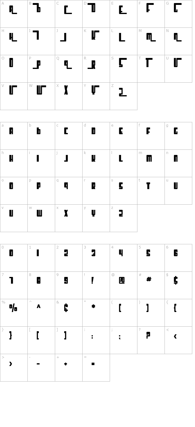 sf-cosmic-age-bold character map