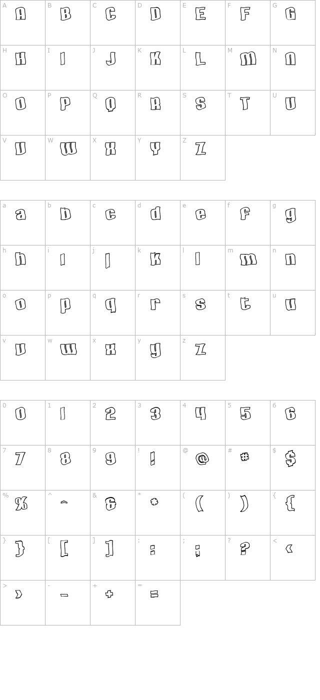 SF Hallucination Outline character map