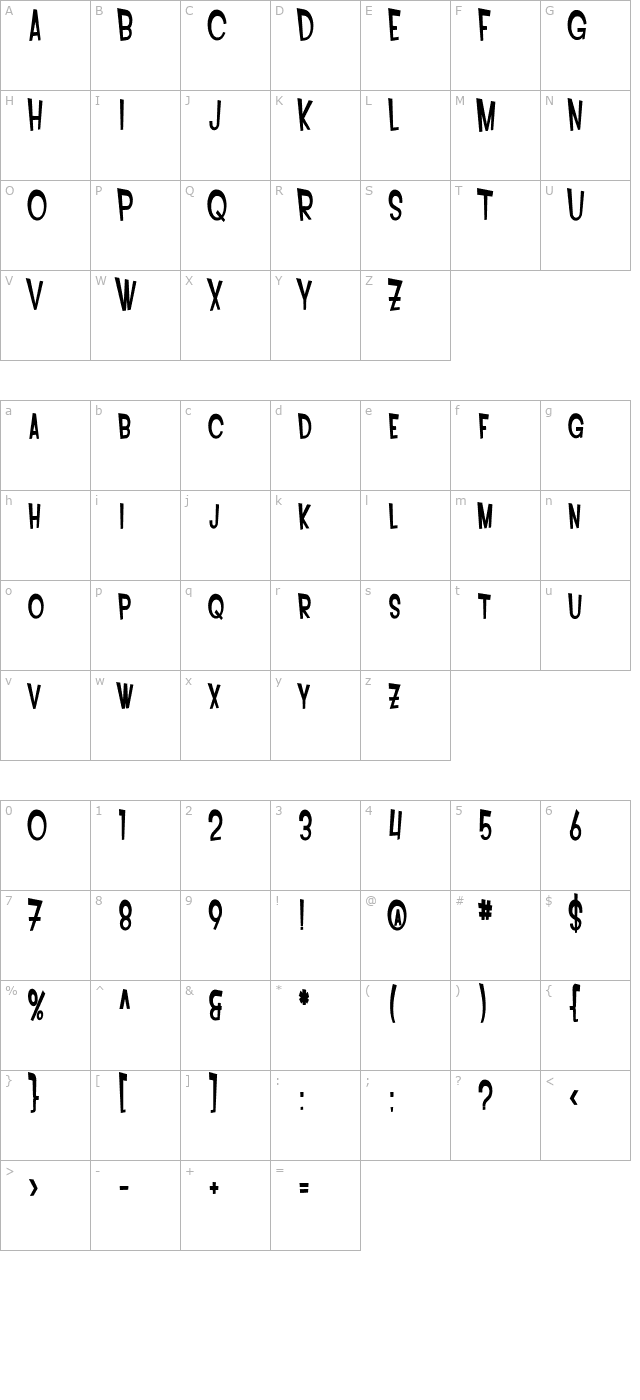 sf-intoxicated-blues-bold character map