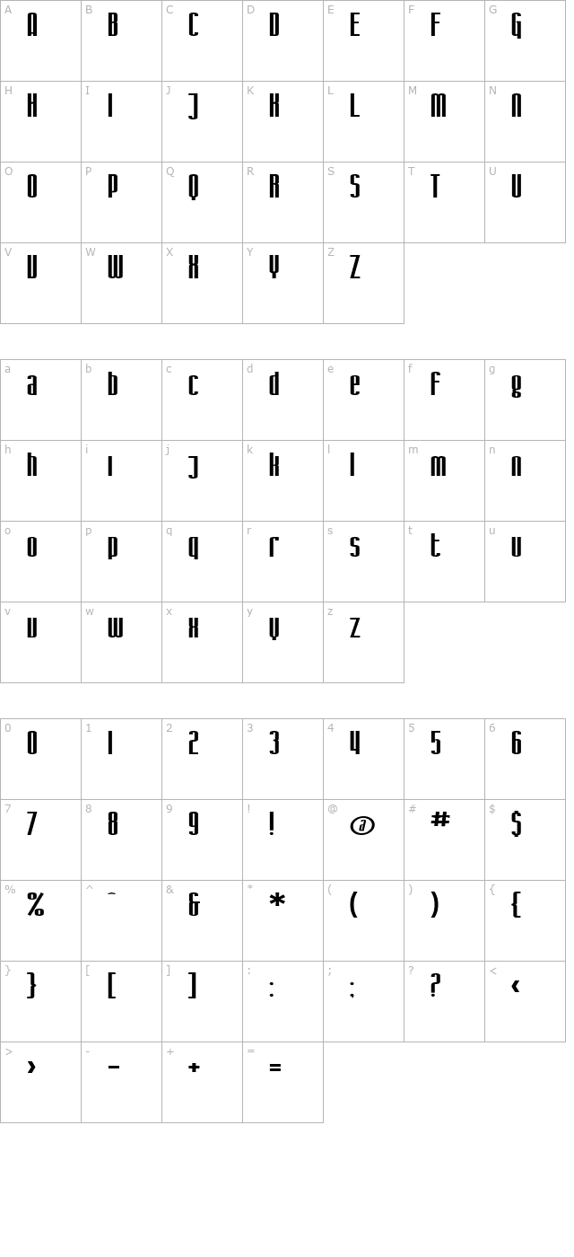 sf-iron-gothic-extended character map