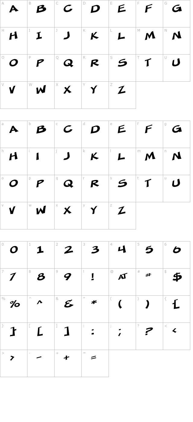 SF Minced Meat Extended character map