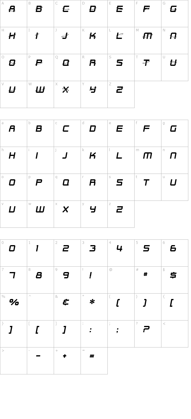 SF Outer Limits character map