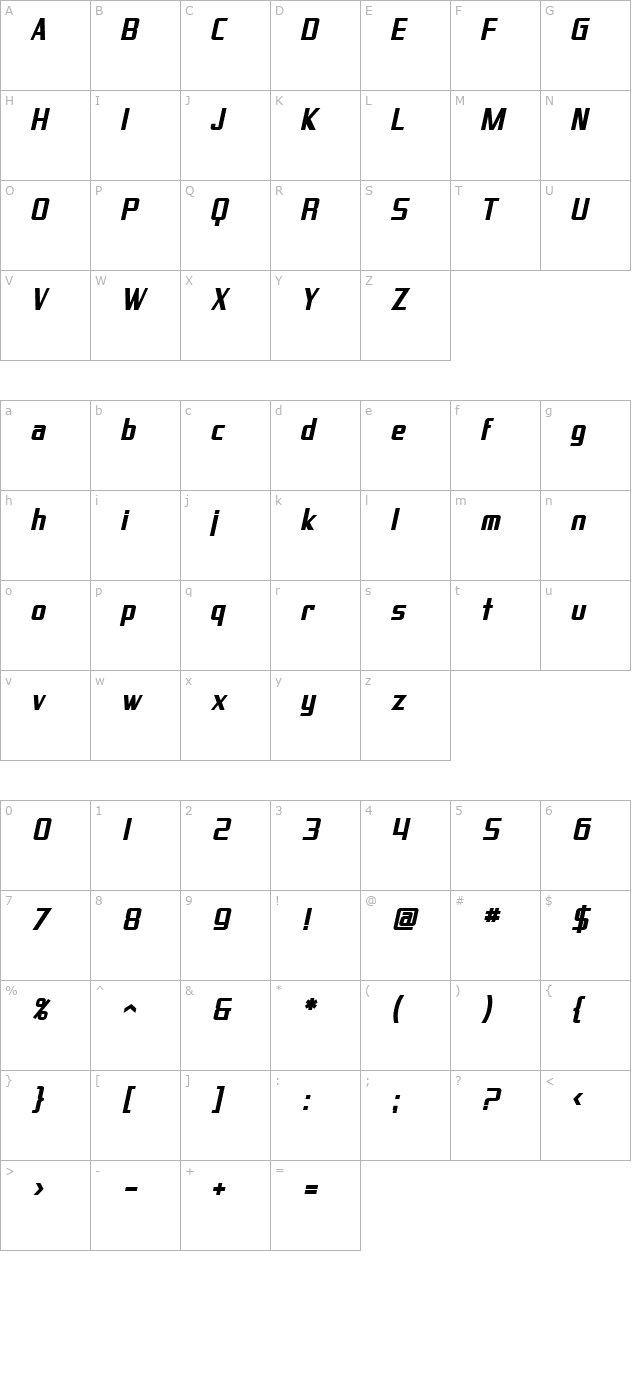 sf-proverbial-gothic-bold-oblique character map