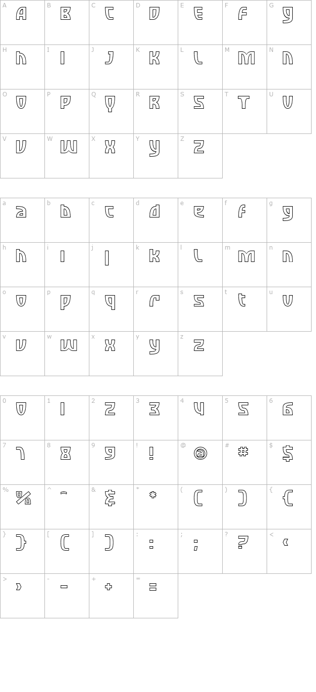 sf-retroesque-outline character map