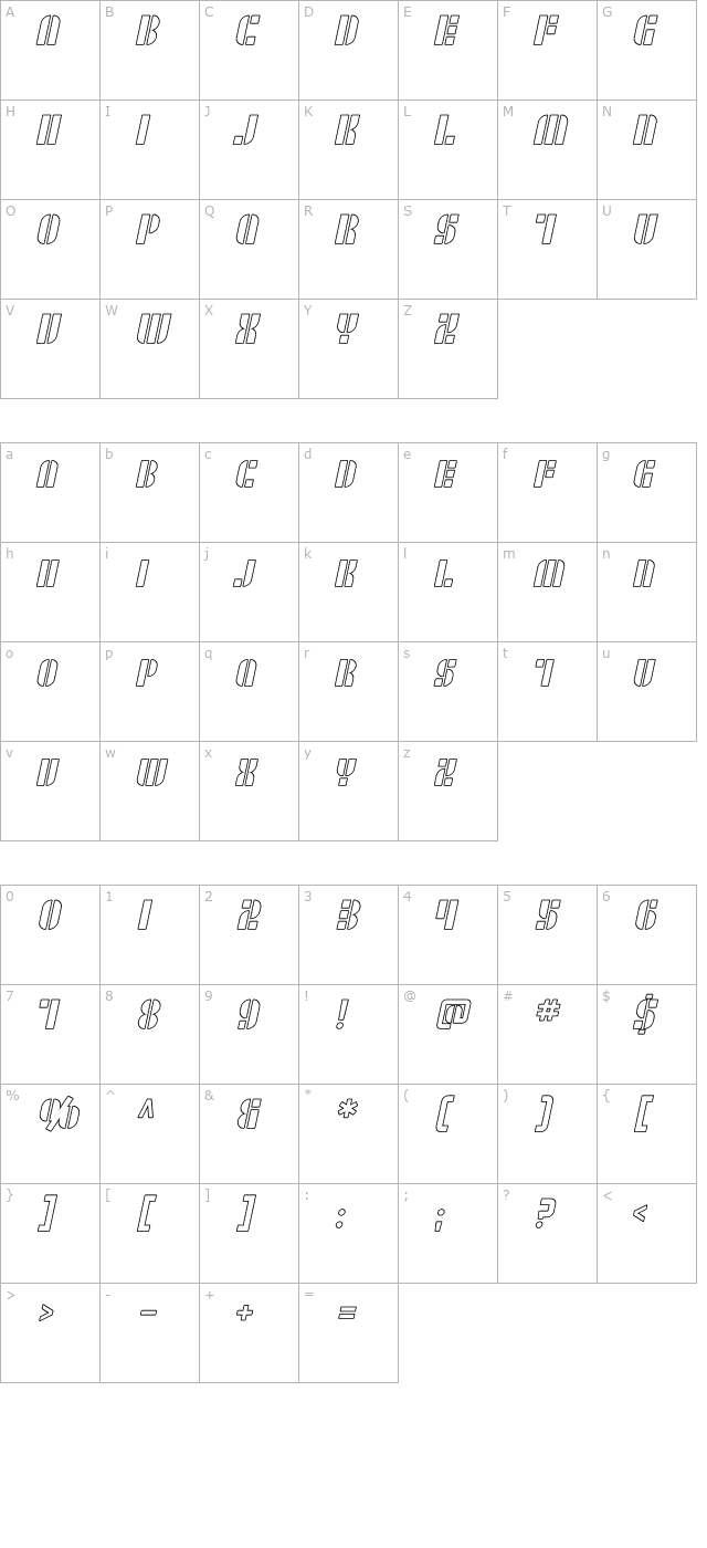 sf-retrosplice-sc-outline character map