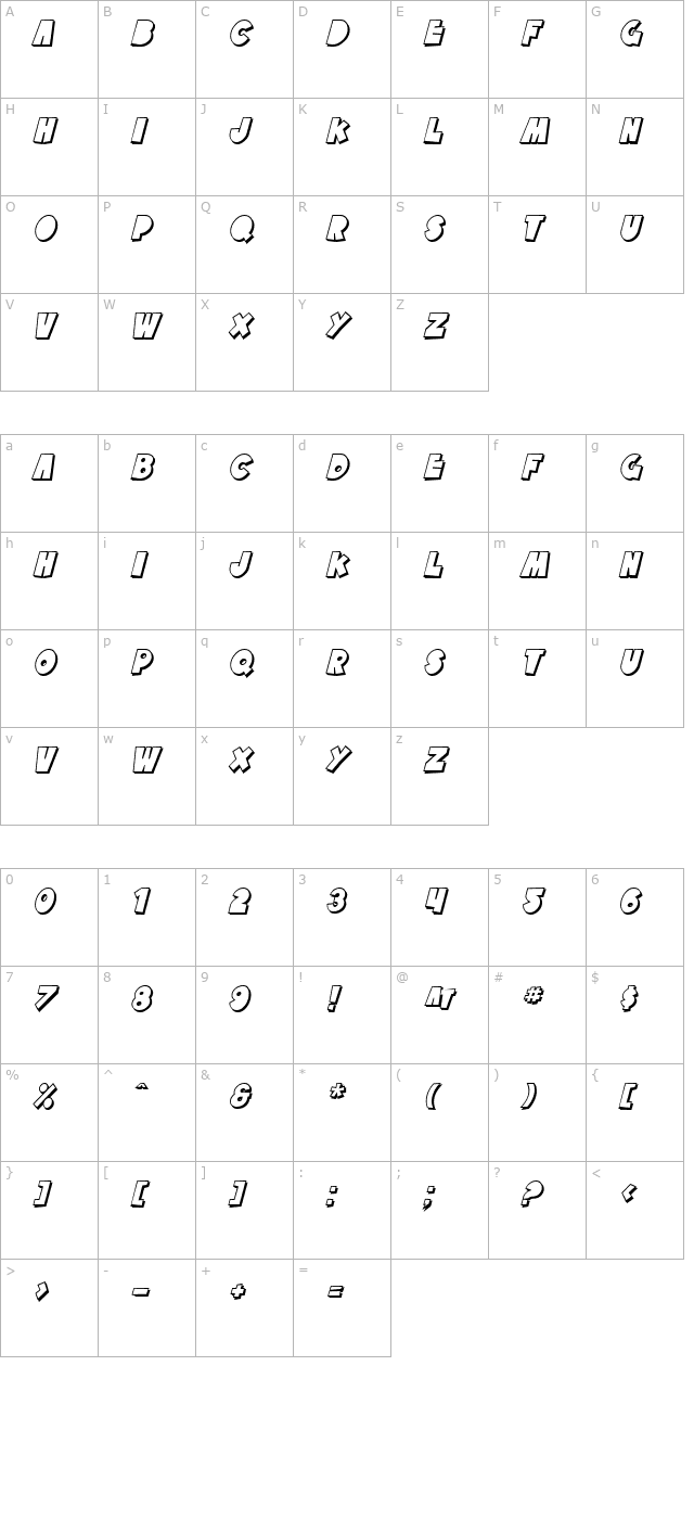 sf-tattle-tales-shadow-italic character map