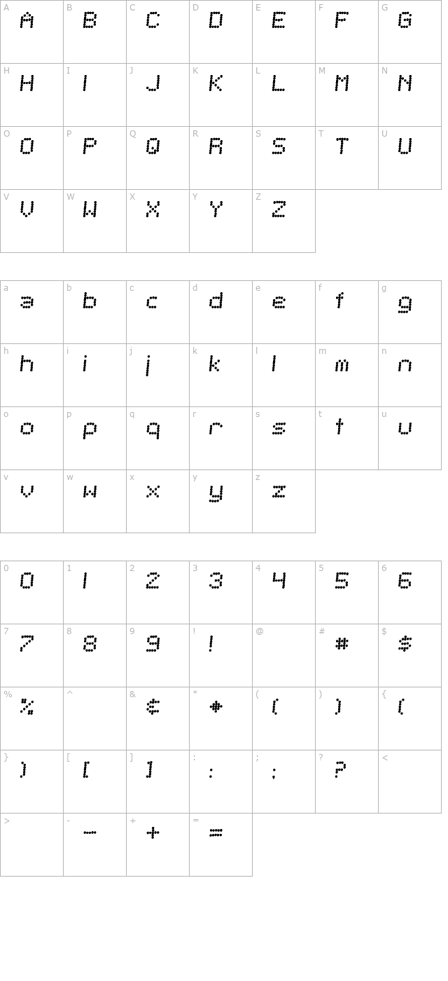 SF Telegraphic Bold Italic character map