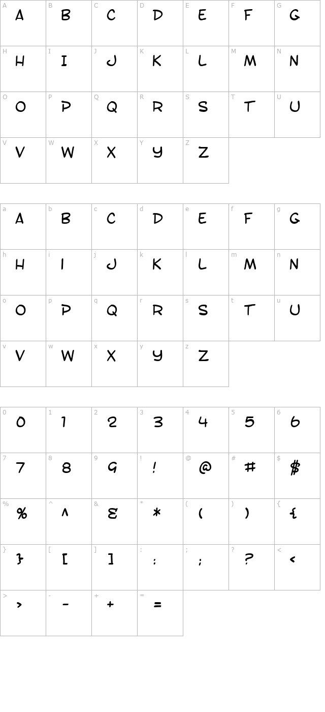 sf-toontime character map