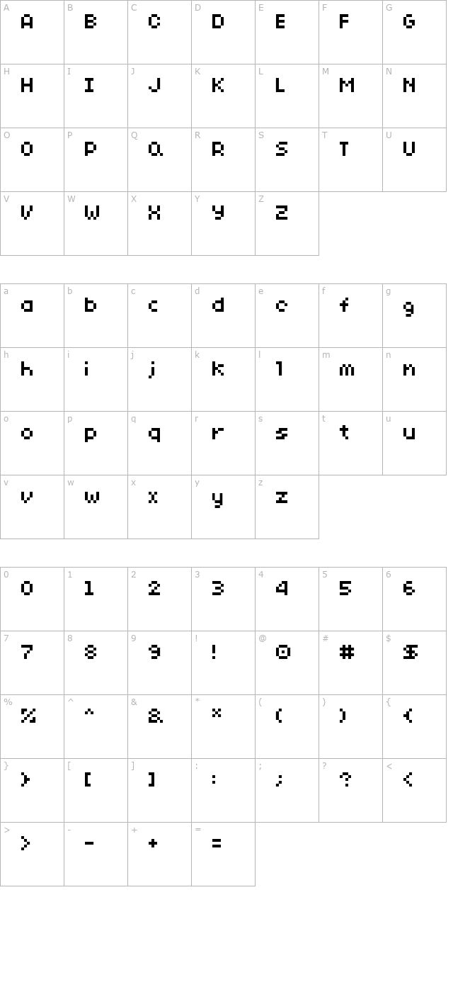 SG10 character map