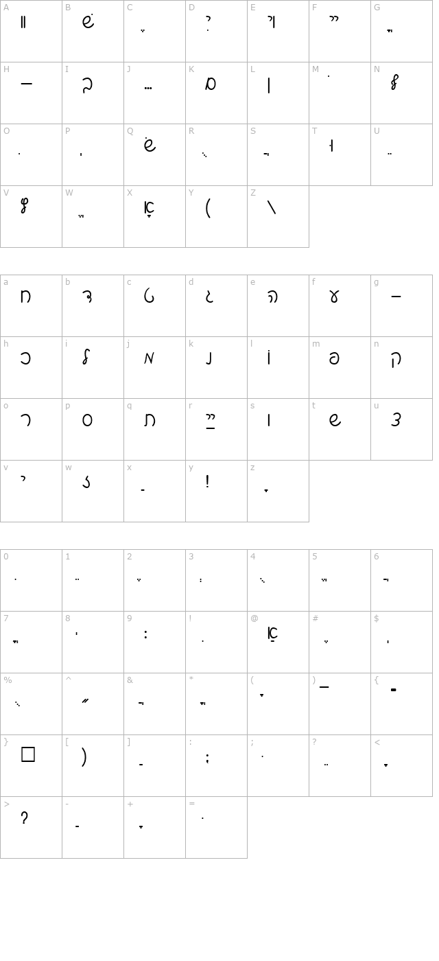 shalomscript character map