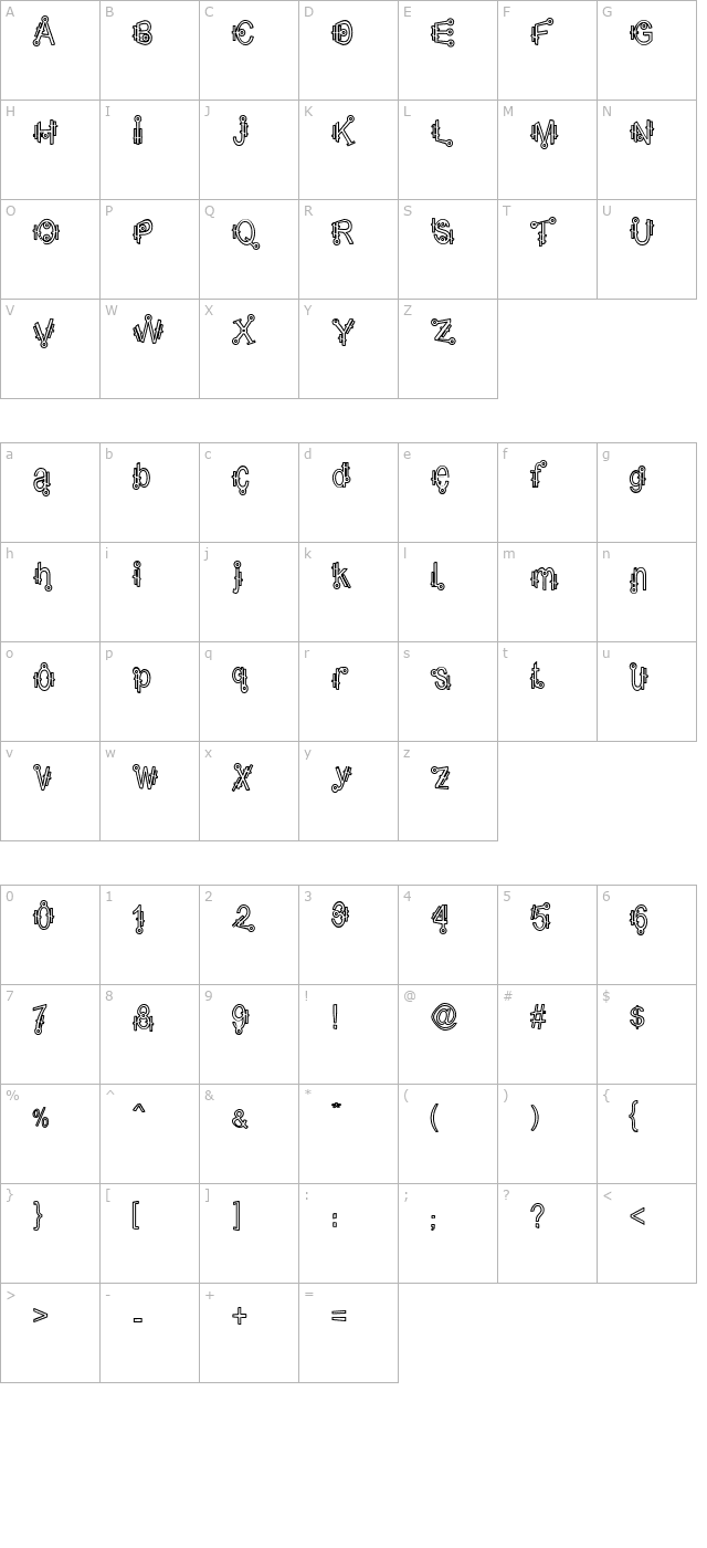 Shamantics Hollow character map