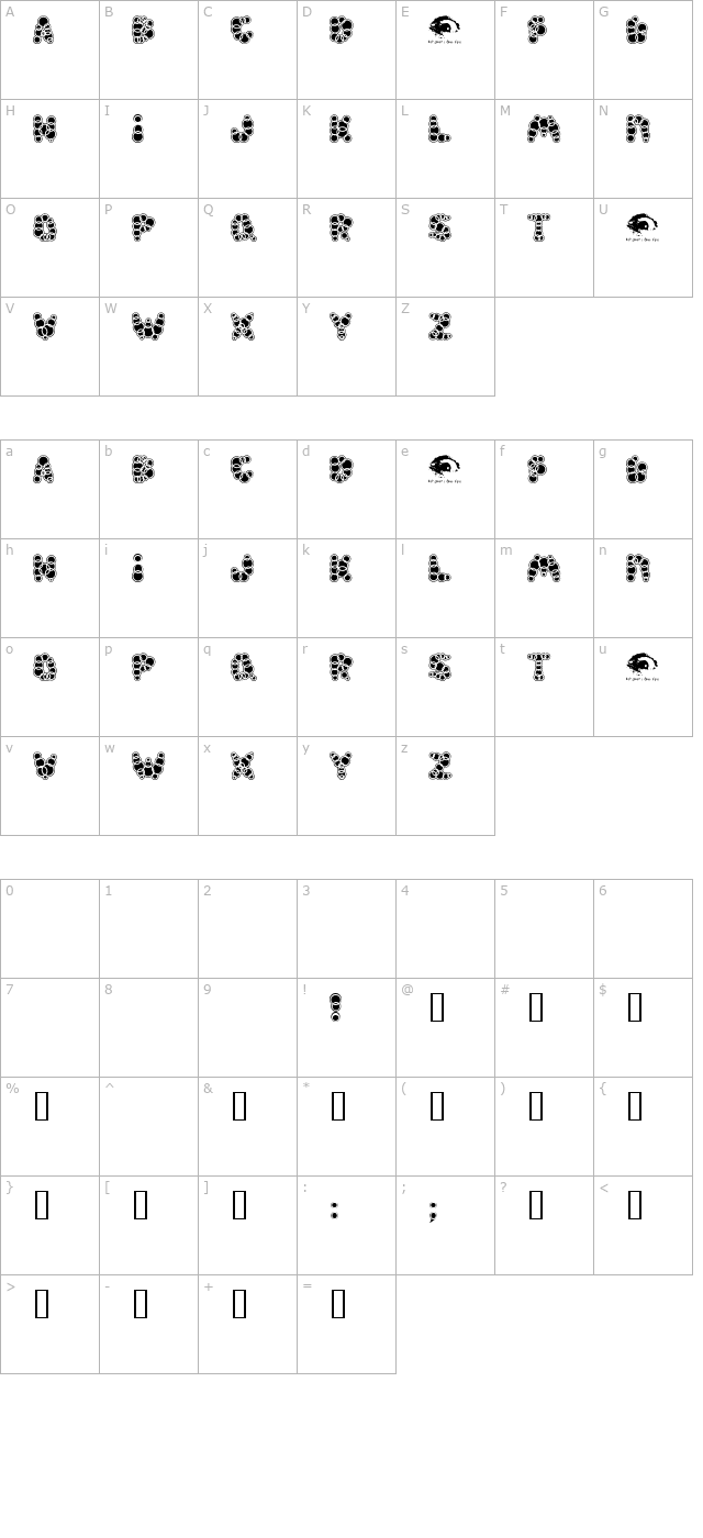 shampoosw character map