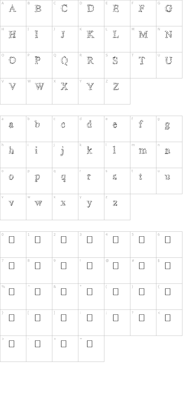 ShardHollow Normal character map