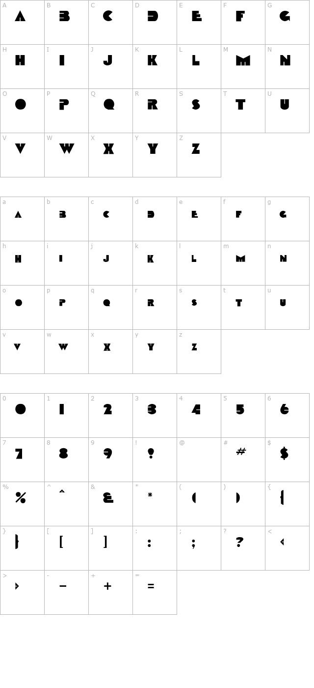 Sharktooth-Normal character map