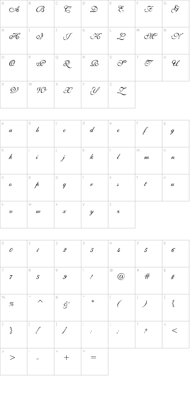 Sheer Elegance character map