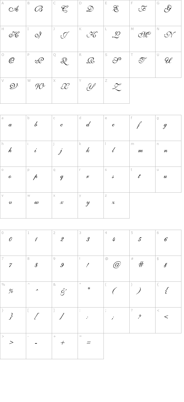 sheergrace character map