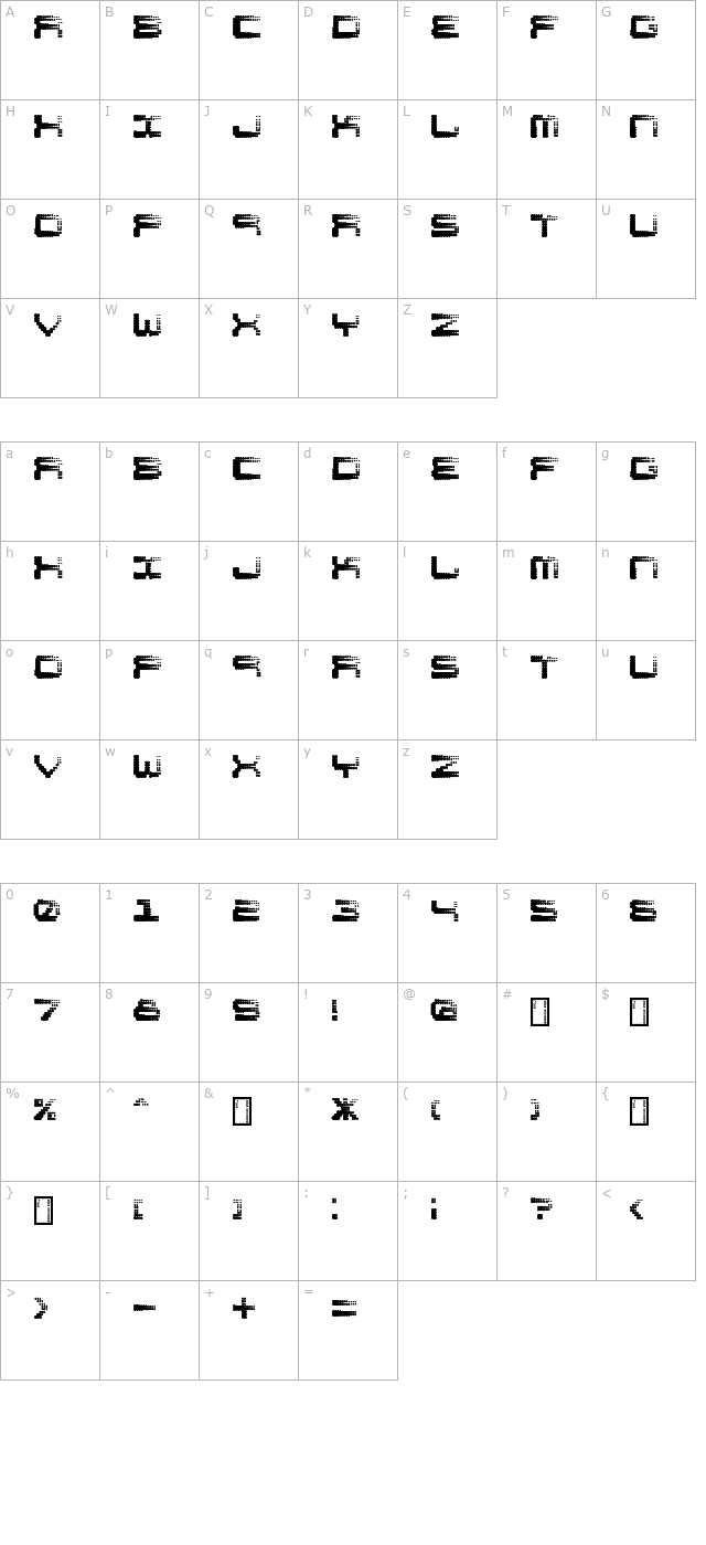 Shift character map