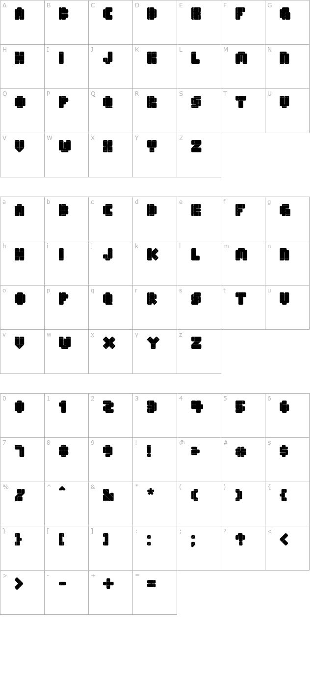 shipflat character map