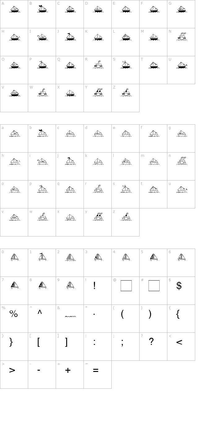 Ships Becker character map