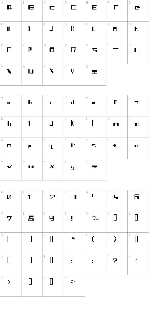 shitfont character map