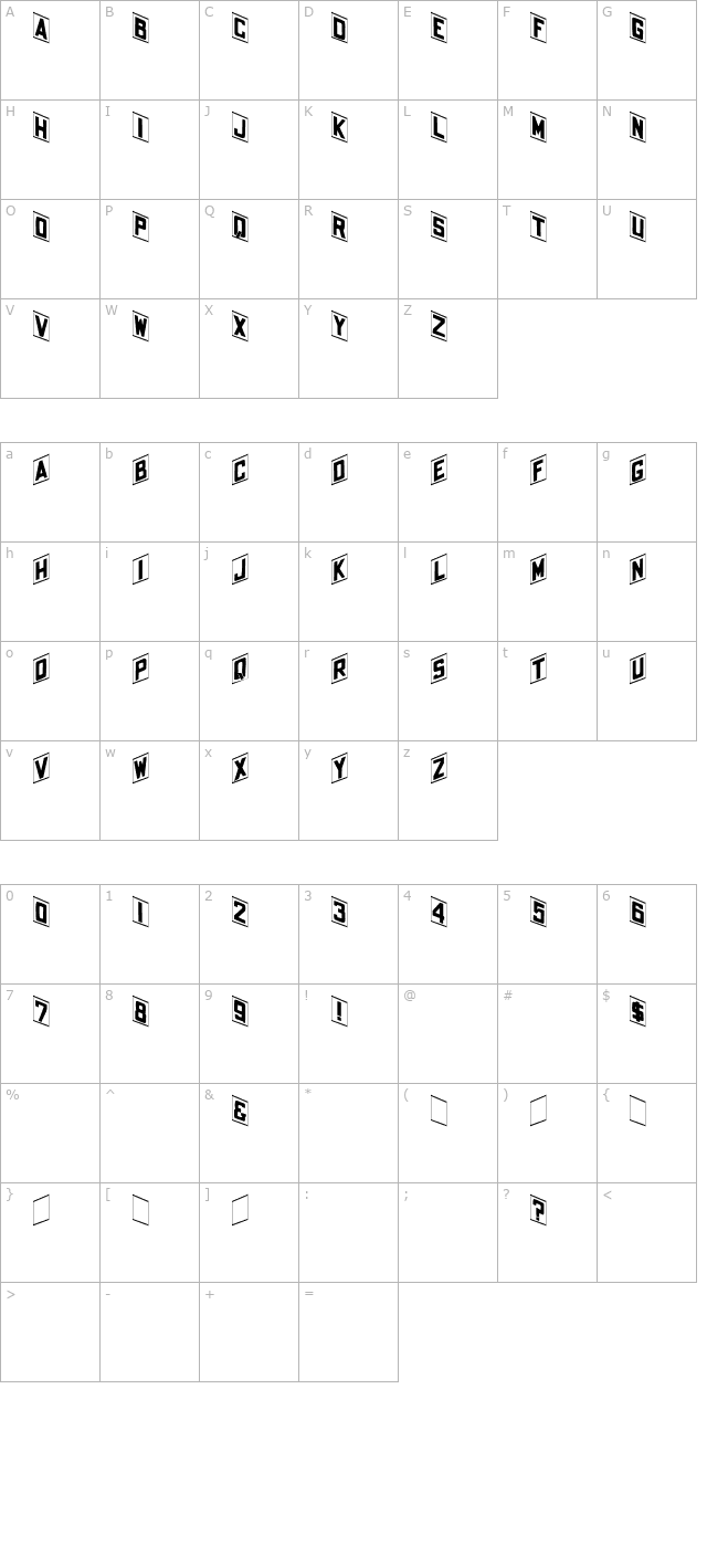 shohl-regular character map