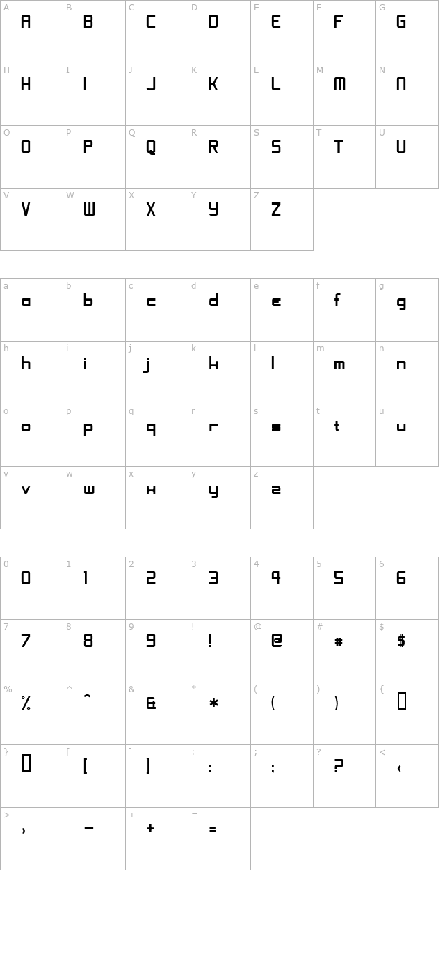 ShoomVertical Normal character map