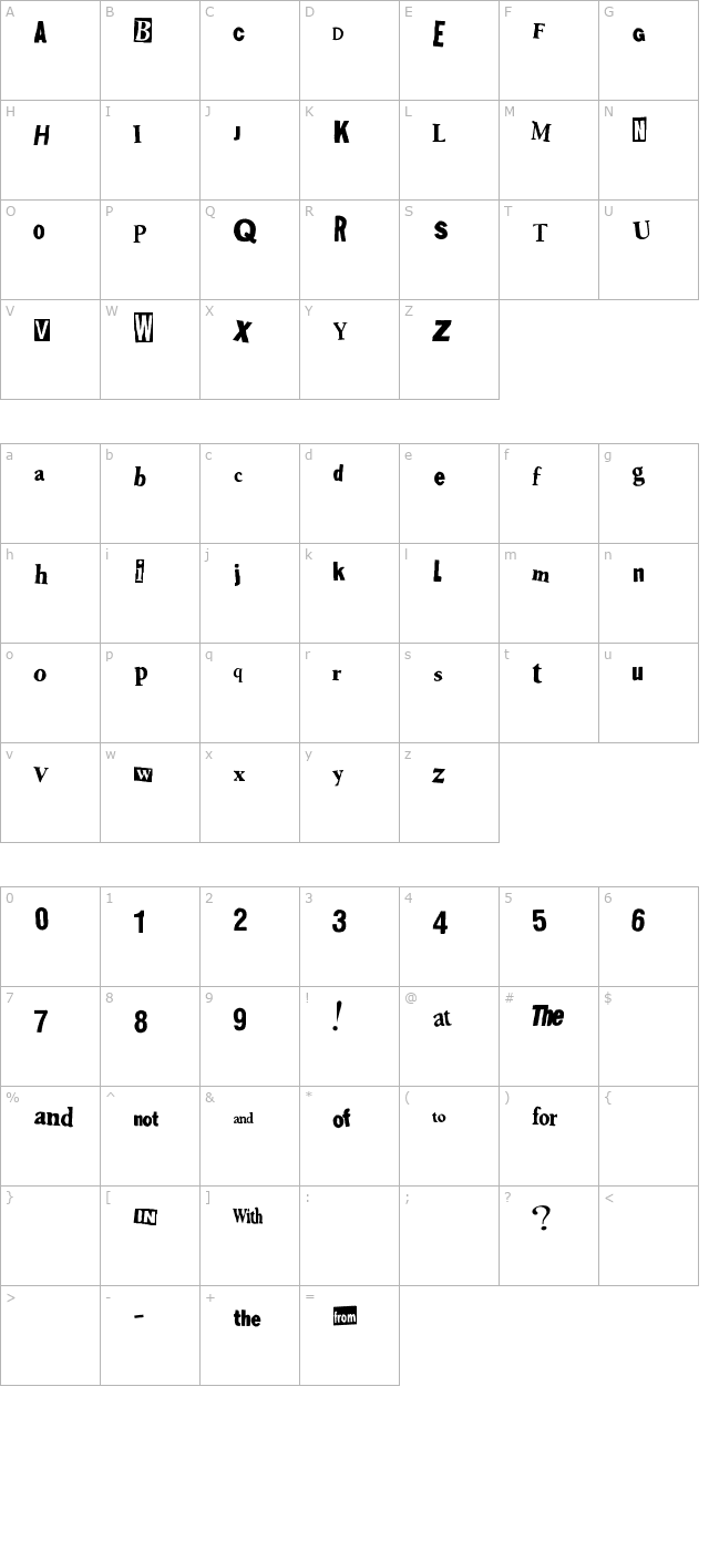 Shoplifter character map